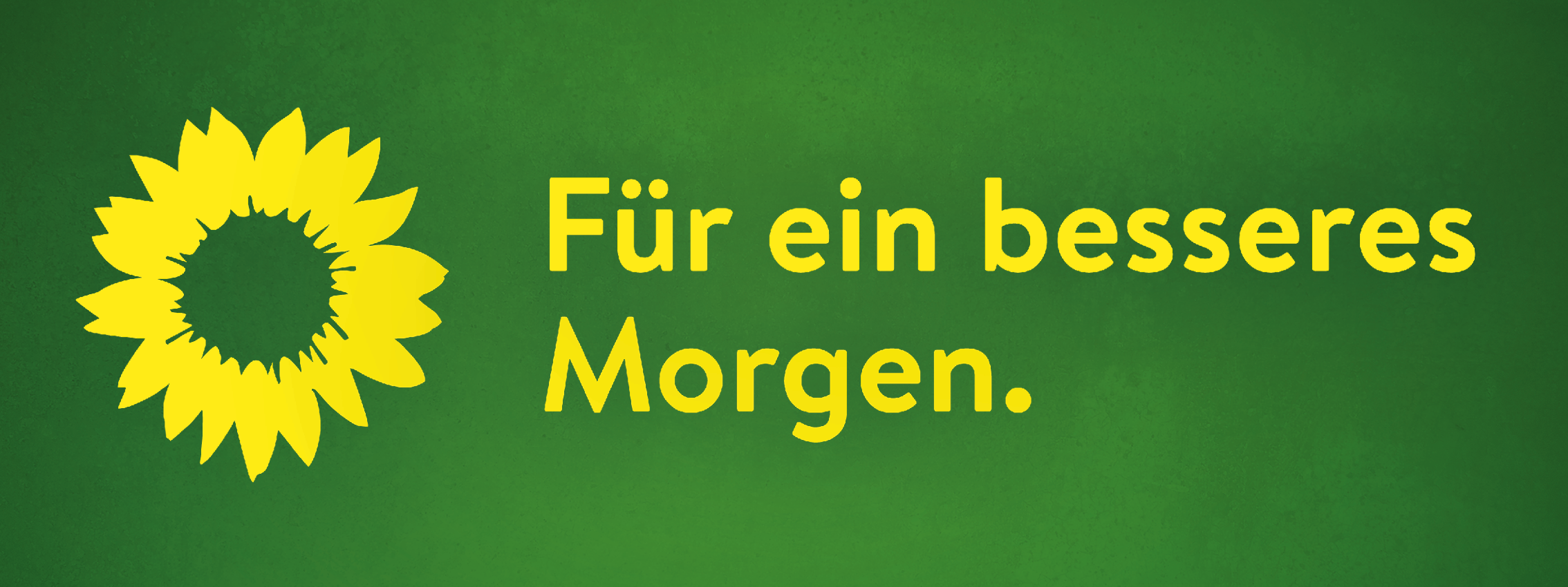 Grafik: Sonnenblume als Logo mit Schrift "Für ein besseres Morgen."